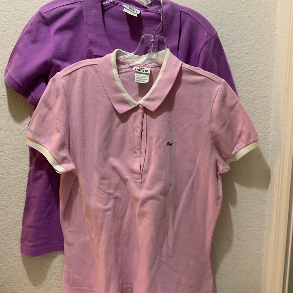 Bundle Retro Y2K Pink Lacoste Polo Shirt Size 44 - Picture 2 of 9